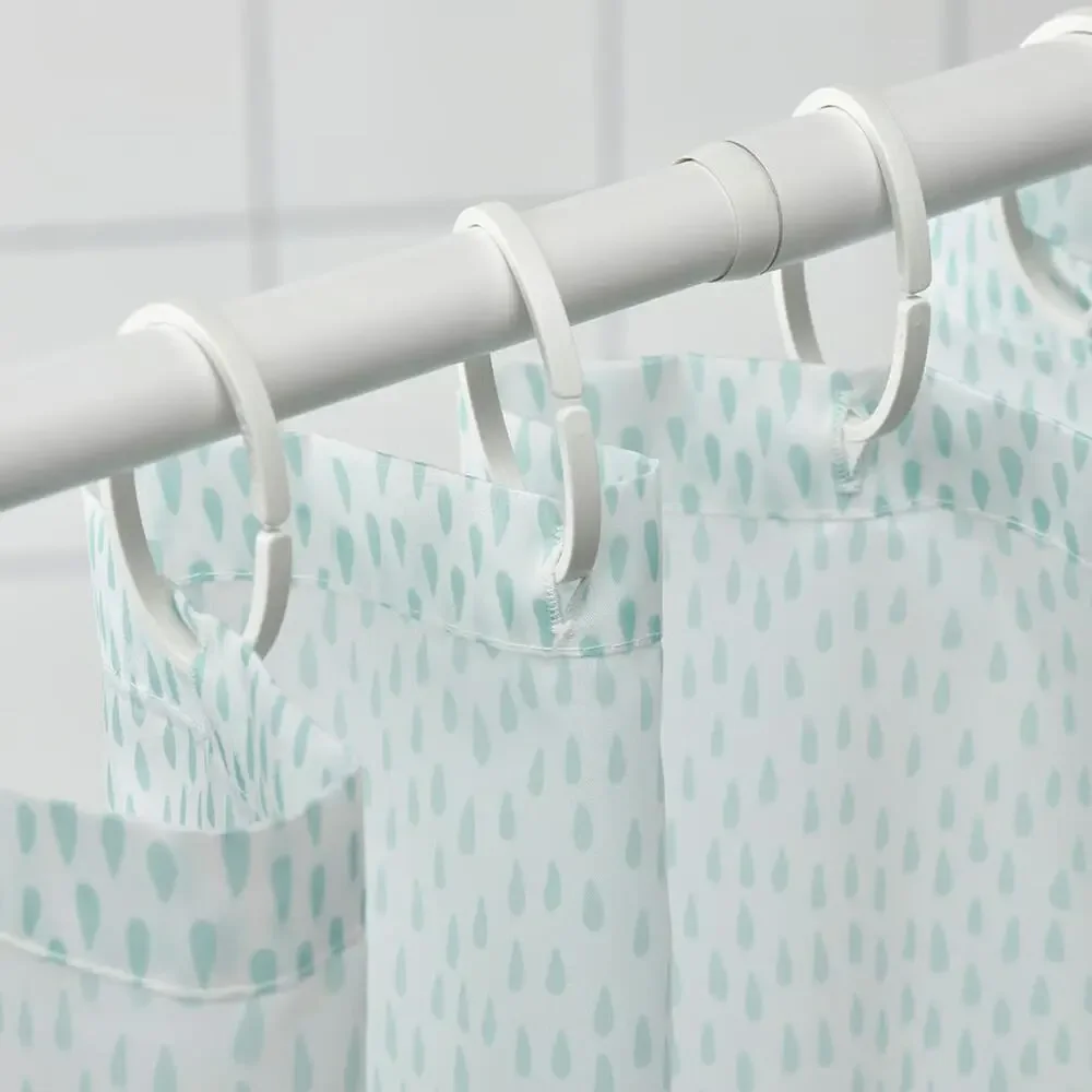 IKEA RÅNEÄLVEN Shower Curtain White/Turquoise 71